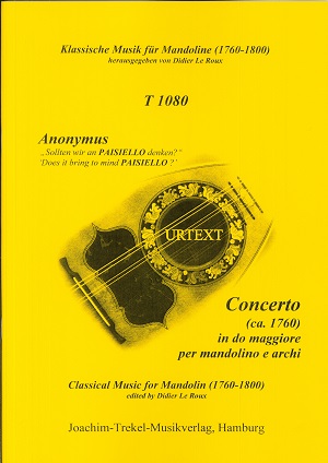 作曲者不明「Concerto in do maggiore per mandolino e archi」